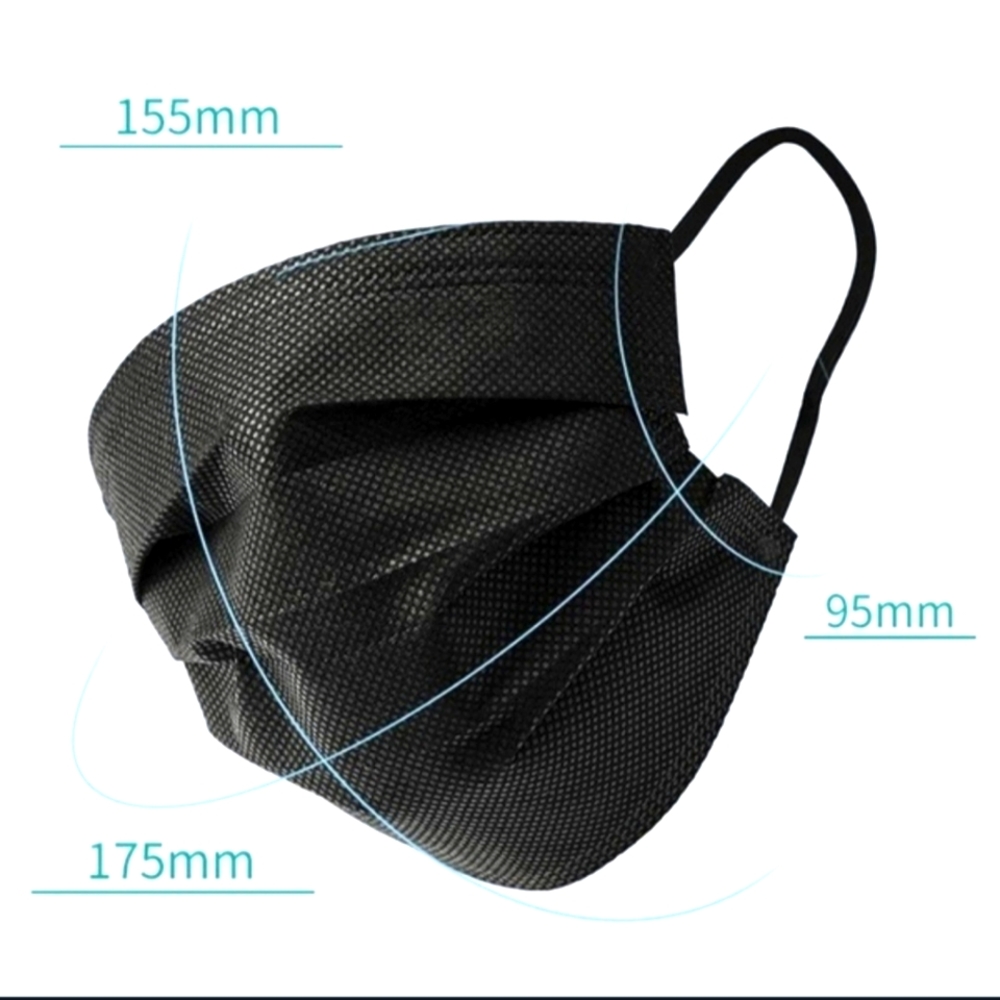 50 pack Black Disposable Masks